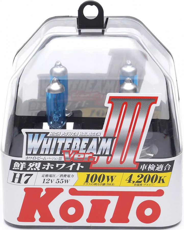 Лампа накаливания (высокотемпературная Koito Whitebeam, комплек)   H7 12V 55W (P0755W)